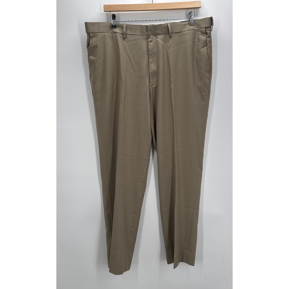 Haggar Iron Free Premium Straight Fit Dress Pant (heavy weight) 42x32 Beige